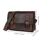 Aden Leather Messenger Bag // Brown