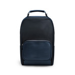 Semi Embossed Leather + Nylon Backpack // Black