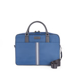 Nylon Briefcase + Leather Trim // Navy