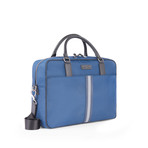Nylon Briefcase + Leather Trim // Navy