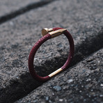 Deluxe Nail Bracelet // Maroon + Gold (Small)