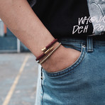 Deluxe Nail Bracelet // Maroon + Gold (Small)