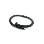Deluxe Nail Bracelet // Black + Black (Small)