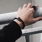 Deluxe Nail Bracelet // Black + Black (Small)
