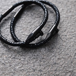 Deluxe Nail Bracelet // Black + Black (Small)