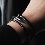 Deluxe Nail Bracelet // Black + Black (Small)