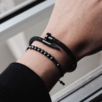 Deluxe Nail Bracelet // Black + Black (Small)