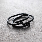 Deluxe Nail Bracelet // Black + Black (Small)