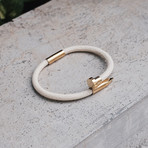 Deluxe Nail Bracelet // White + Gold (Small)