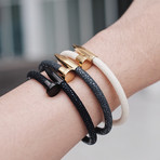 Deluxe Nail Bracelet // White + Gold (Small)