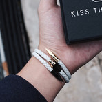 Classic Nail Bracelet // Vanilla + Gold (Small)