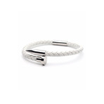 Classic Nail Bracelet // Vanilla + Silver (Small)