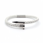 Classic Nail Bracelet // Vanilla + Silver (Small)