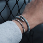 Classic Nail Bracelet // Rhino + Silver (Small)