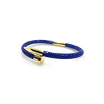 Deluxe Nail Bracelet // Blue + Gold (Small)