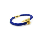 Deluxe Nail Bracelet // Blue + Gold (Small)