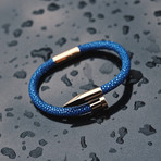 Deluxe Nail Bracelet // Blue + Gold (Small)