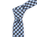 Reversible Tie // Powder Blue + Medium Blue Checkered