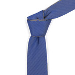 Reversible Tie // Heather Charcoal + Steel Blue Striped