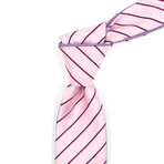 Reversible Tie // Blush Pink + Red Striped