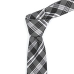 Reversible Tie // Black + White Plaid