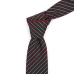 Reversible Tie // Black + Red + White Striped