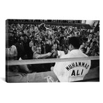 Muhammad Ali Sitting On The Side Of A Ring Talking To The Press // Muhammad Ali Enterprises (26"W x 18"H x 0.75"D)