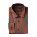 Woven Spread Collar Shirt // Rust Plaid (XS)