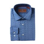 Woven Spread Collar Shirt // Blue Paisley (XL)