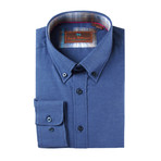 Woven Button Down Shirt // Blue (XL)