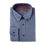 Woven Button Down Shirt // Navy (M)