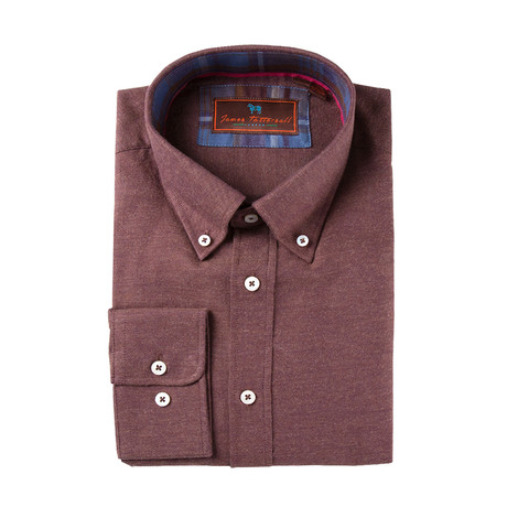 Woven Button Down Shirt // Maroon (XS)