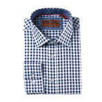 Woven Spread Collar Shirt // Blue + White (XS)