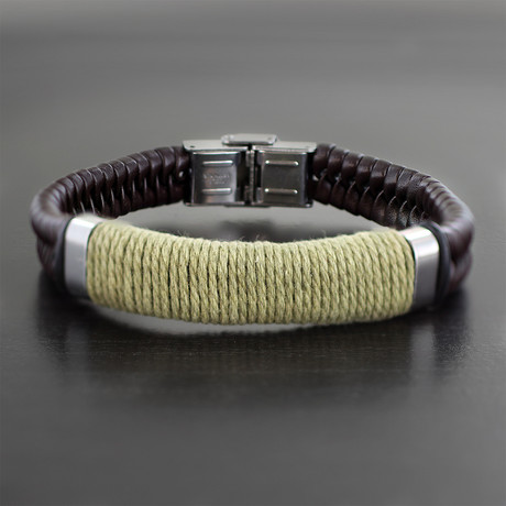 Twine Braided Leather Bracelet // Brown