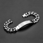 Stainless Steel ID Plate Curb Bracelet // Silver