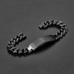 Stainless Steel ID Plate Curb Bracelet // Black