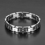 Cubic Zirconia Link Bracelet // Silver + Clear