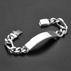Figaro Style ID Bracelet // Silver