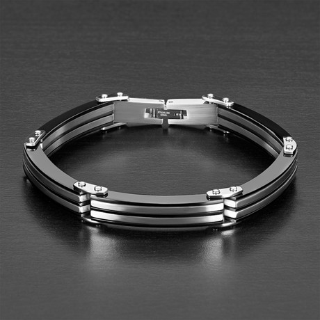 Two-Tone Long Link Bracelet // Black