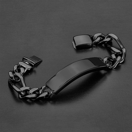 Figaro Style ID Bracelet // Black