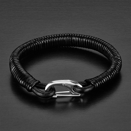 Twisted Leather Bracelet // Black