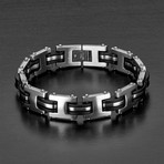 "I" Link Bracelet // Black + Silver