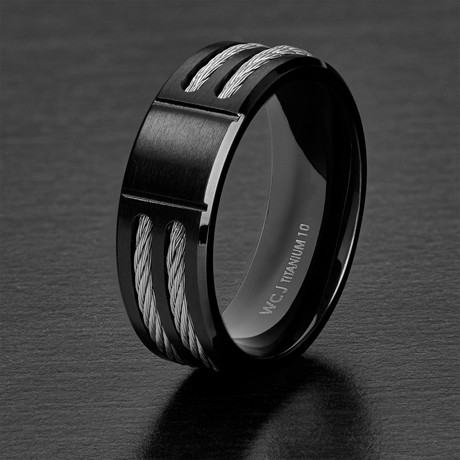8mm Titanium Cable Ring // Black (7)