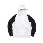 Two Tone Pullover Hoody // White + Black (S)