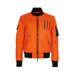 Spleen Nylon Flight Jacket // Neon Orange (M)