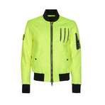 Spleen Nylon Flight Jacket // Neon Yellow (L)