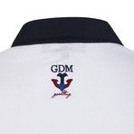 Polo Shirt Short Sleeve // White + Navy (L)