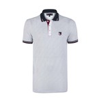 Polo Shirt Short Sleeve // White + Navy Collar (M)