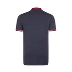 Polo Shirt Short Sleeve // Navy + Red Collar (S)