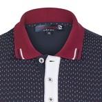Polo Shirt Short Sleeve // Navy + Red Collar (S)